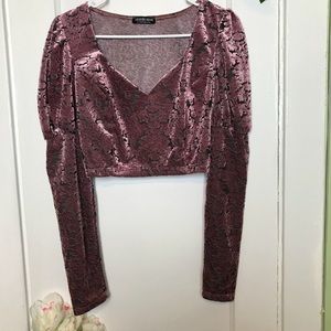Fashion Nova Pink Mauve Crushed Velvet Bubble M